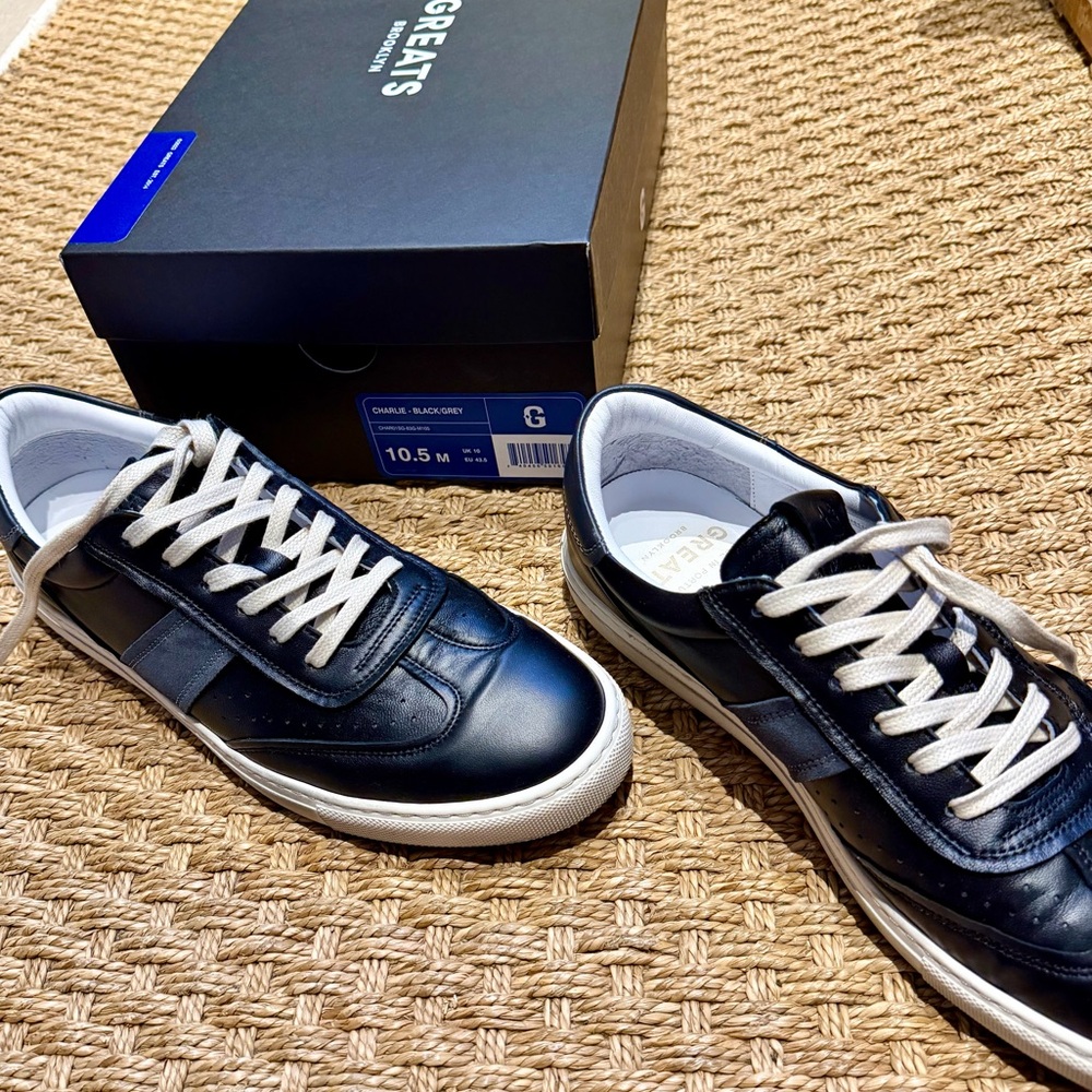 Greats Black and White Distressed Men's Sneakers